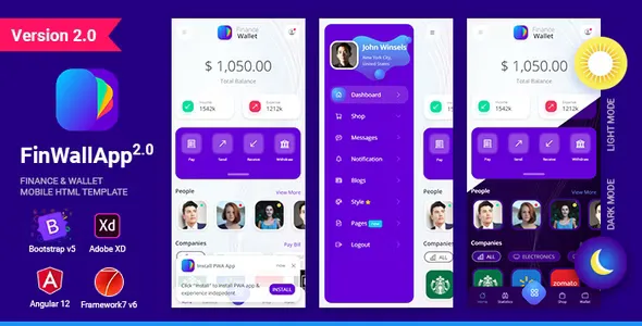 Finwallapp - Mobile HTML Template