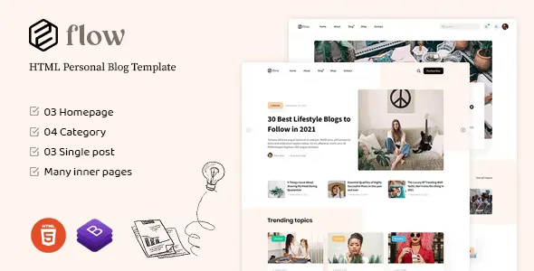 Flow v1.2 - HTML Personal Blog Template