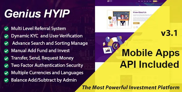 Genius HYIP - All in One Investment Platform