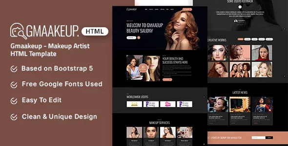 Gmaakeup - Makeup Artist HTML Template