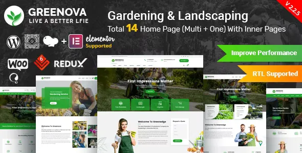 Greenova v2.3.5 - Gardening & Landscaping WordPress Theme