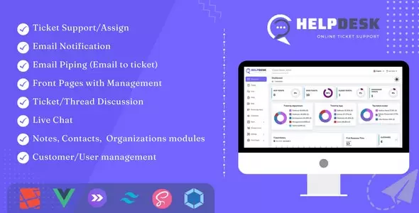 HelpDesk - Online Ticketing System with Website - Ticket Support and Management