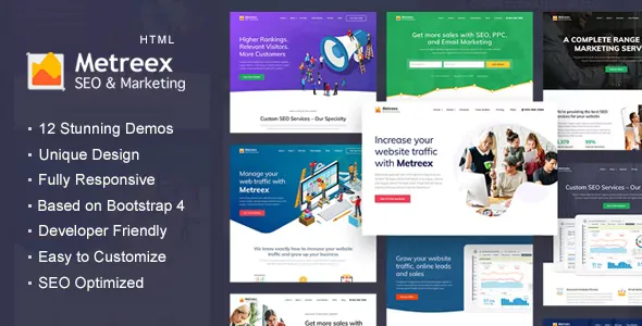 Metreex - SEO & Digital Marketing Agency Landing Page Template