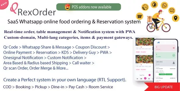 QrexOrder - SaaS Restaurants / QR Menu / WhatsApp Online Ordering / Reservation System