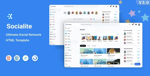 Socialite v3.0 - Online Community HTML Template