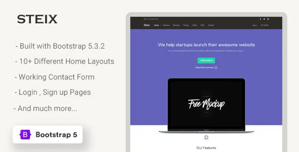 Steix v2.0.0 - Landing Page Template