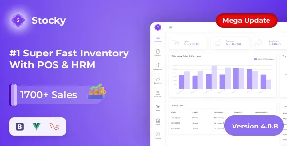 Stocky v4.0.8 - POS with Inventory Management & HRM