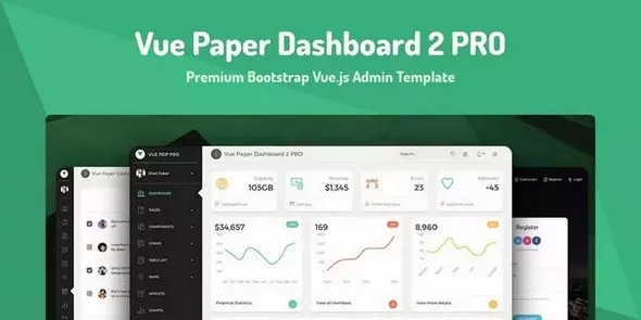 Vue Paper Dashboard 2 Pro - Premium Bootstrap 4 Vue.js Admin Template