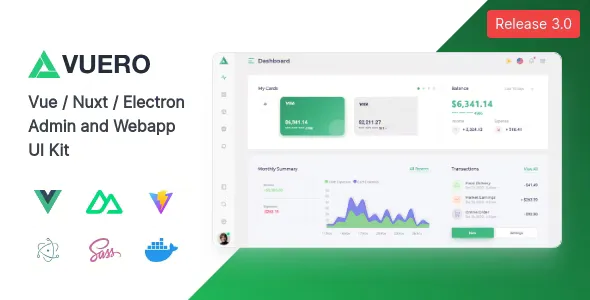 Vuero - VueJS 3 Admin and Webapp UI Kit