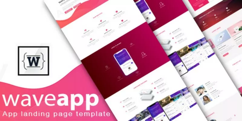 WaveApp - App Landing Bootstrap 4 HTML Template