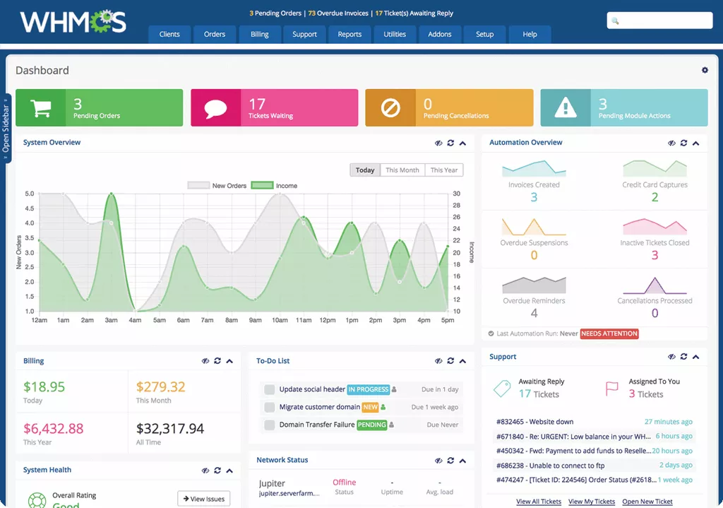 WHMCS - Web Hosting Billing & Automation Platform