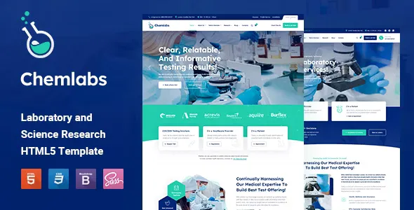 Chemlabs - Laboratory & Science Research HTML5 Template