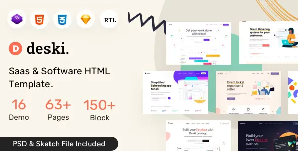 Deski - Saas & Software HTML + RTL Template