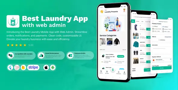 Laundry Flutter App with Admin Panel