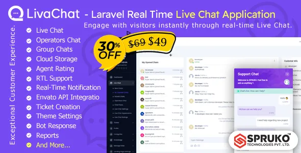 LivaChat - Laravel Real Time Live Chat Application