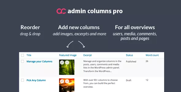 Admin Columns Pro - Wordpress Column Manager Admin Panel