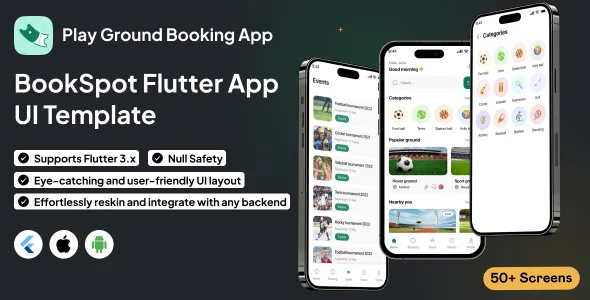 BookSpot UI Template - Play Ground Booking App