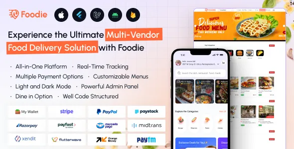 Foodie - UberEats Clone - Food Delivery App - Multiple Restaurant Food Delivery Flutter App