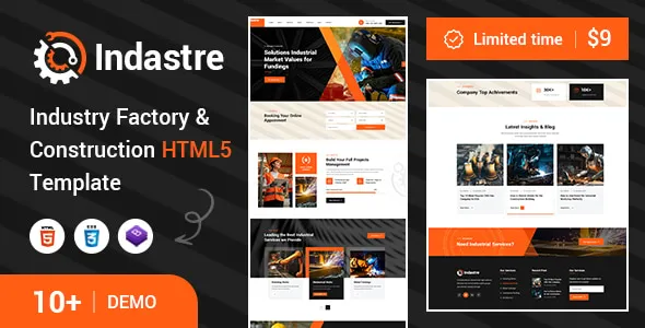 Indastre - Industry Factory and Construction HTML5 Template