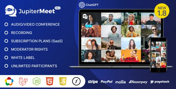 JupiterMeet Pro - White Label Video Conference with ChatGPT & SaaS