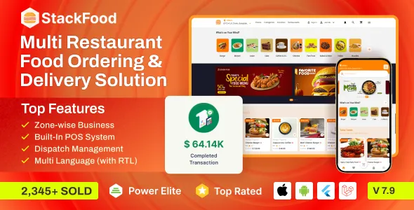 StackFood Multi Restaurant - Food Delivery App with Laravel Admin and Restaurant Panel