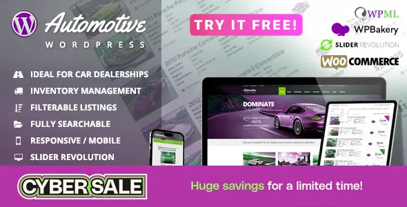 Automotive Car Dealership Business WordPress Theme