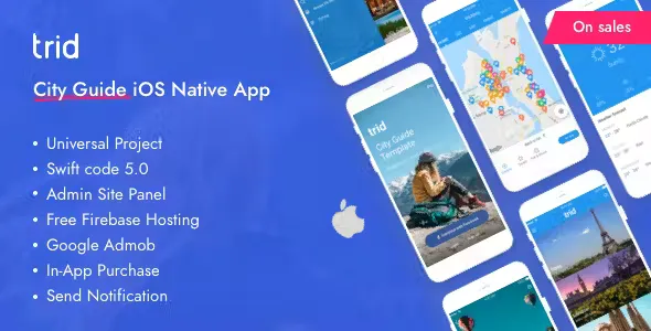 Trid - City Travel Guide iOS Native with Admin Panel, Firebase