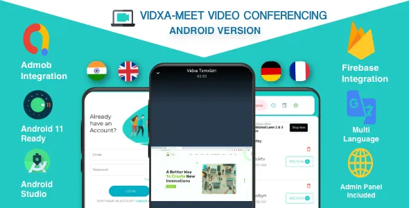 VIDXA MEET - Free Video Conferencing & Audio Conferencing App | Zoom Clone (Android + Admin Panel)