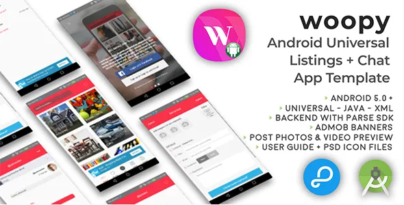 woopy - Android Universal Listings + Chat App Template