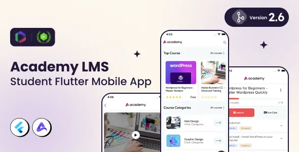 Academy LMS Student Mobile App v2.1 - Flutter iOS & Android