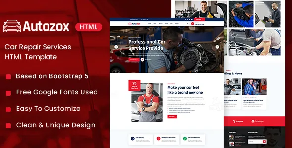 Autozox - Car Repair Services HTML Template