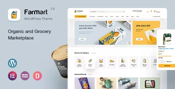 Farmart - Organic & Grocery Marketplace WordPress Theme