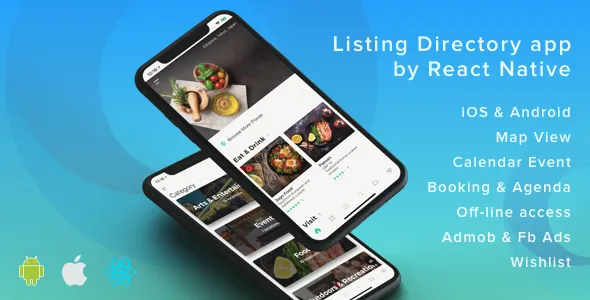 ListApp v1.8.0 - Listing Directory Mobile App by React Native (Expo version)