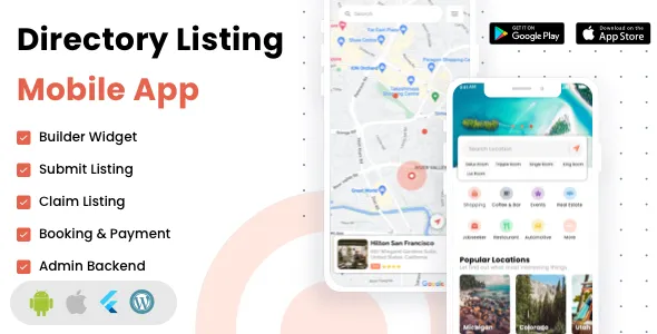 Listar FluxPro - Mobile Directory Listing - Claim Listing - Booking and Payment