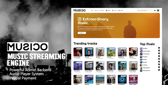 MUSICO - Premium Music Download System with Website