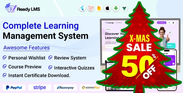 Ready LMS - Complete Learning Management System Websites, Mobile App with Admin Panel