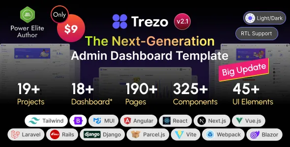 Trezo - Tailwind, Bootstrap, Material, React, Angular, Vue, Laravel ASP.net Admin Dashboard Template