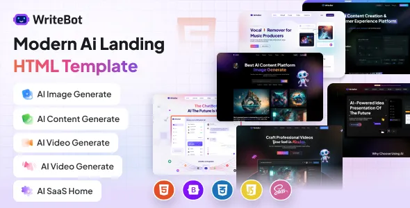 WriteBot - AI Landing HTML Template