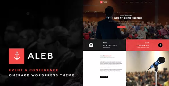 Aleb - Event Landing Page WordPress Theme for Conference Marketing