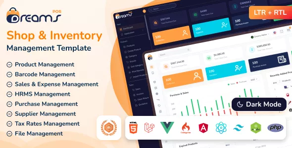 DreamsPOS - POS & Inventory Management Admin Dashboard Template