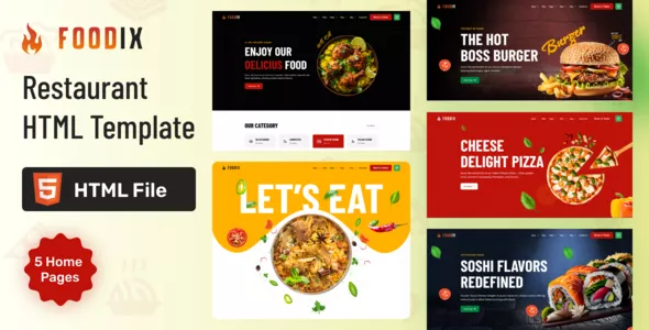 Foodix - Fast Foods & Restaurants HTML + RTL Template