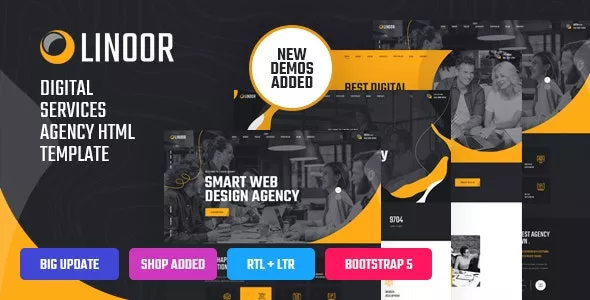 Linoor - Digital Agency Services HTML Template