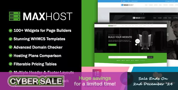 MaxHost - Web Hosting, WHMCS and Corporate Business WordPress Theme with WooCommerce