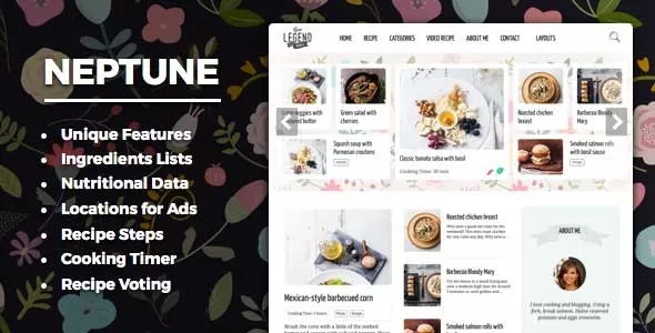 Neptune - Food Recipe Bloggers & Chefs WordPress Theme