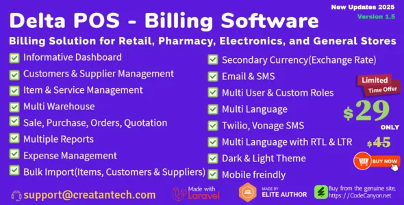 Delta - Invoicing, POS, Billing & Inventory Management System with GST & CRM