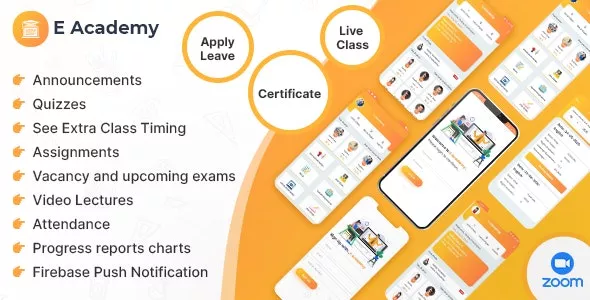 E-Academy - Online Classes / Institute / Tuition and Course Management (Android App + Admin Panel)