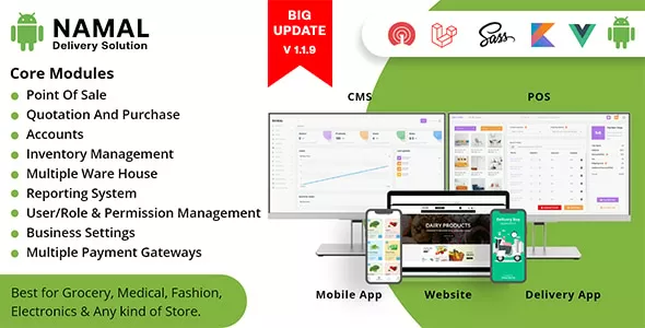Ecommerce Solution with Delivery App - App for Grocery, Food, Pharmacy, Any Store / Laravel + Android Apps