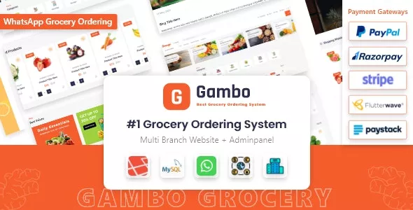 Gambo - Online Grocery Ordering System + Whatsapp Order