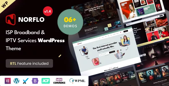 Norflo - ISP & IPTV Services Elementor WordPress Theme