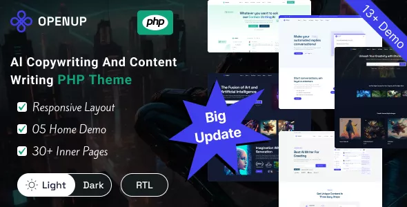 Openup - AI Content Writer & AI Application WordPress Theme